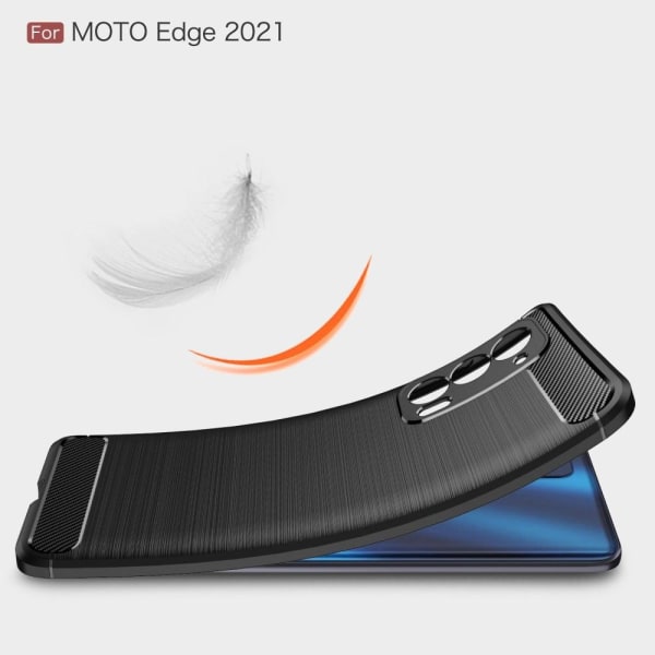 Carbon Flex Etui Motorola Edge (2021) - Blå Blue