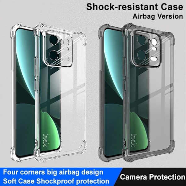 IMAK Airbag Cover for Xiaomi 13 Pro - Läpinäkyvä Musta Black