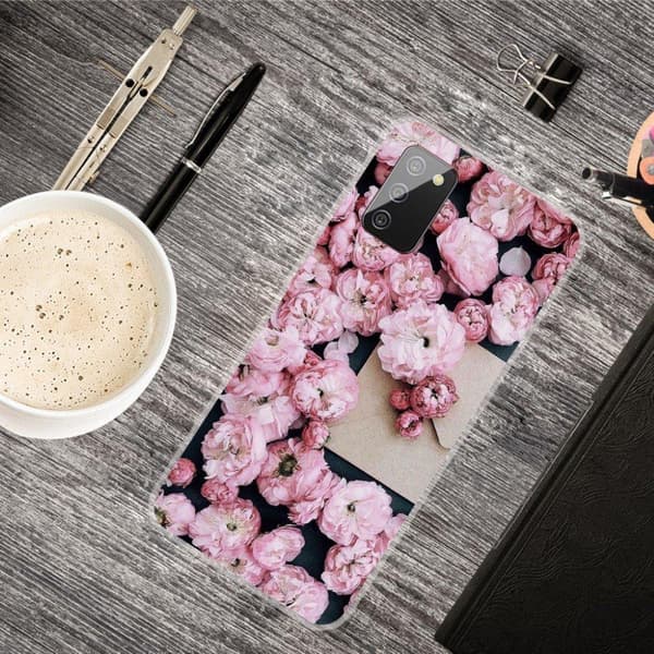 Deco Samsung Galaxy A02s Etui - Rosa Blomst Pink