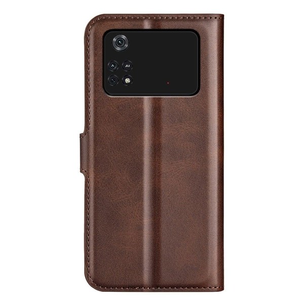 Xiaomi Poco M4 Pro nahkainen lompakokkotelo - Ruskea Brown