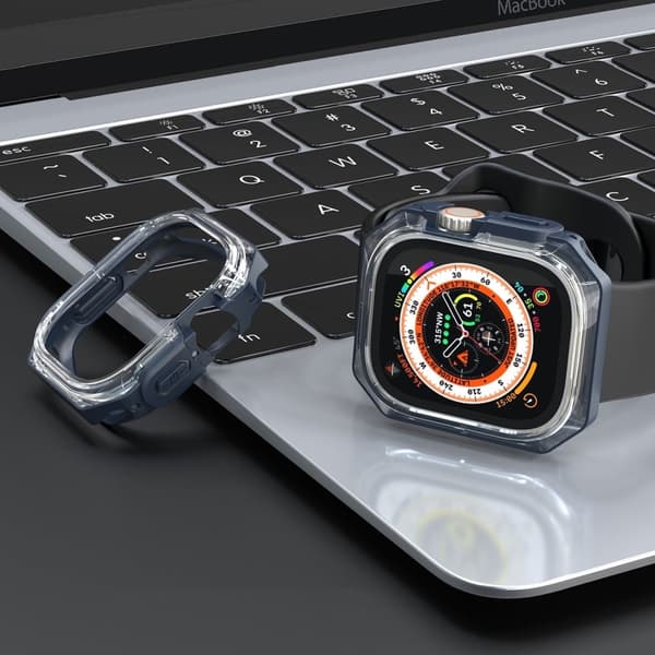 Apple Watch Series 4 / 5 / 6 / SE / SE (2022) 44mm klockramfodral Stötskydd + flexibelt skydd - Midnattsblå Blå