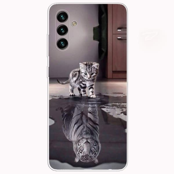 Deco Samsung Galaxy A13 5G skal - Katt Och Tiger Silvergrå