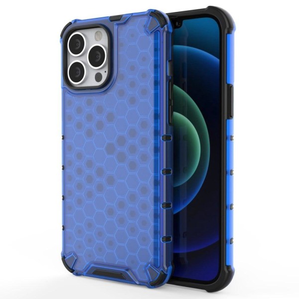 iPhone 14 Pro 6,1 tommer Honeycomb Textured Phone Case Forbedred Blue