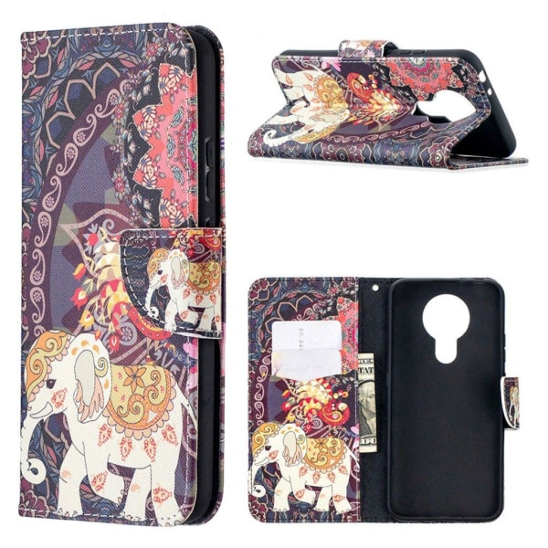 Wonderland Nokia 3.4 flip case - Malanda and Elephant Multicolor