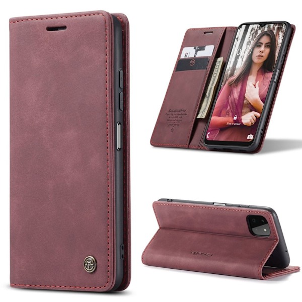 CaseMe Samsung Galaxy A22 5G vintage-kotelo - Punainen Red