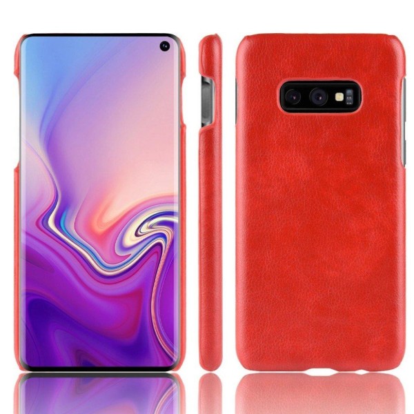 Samsung Galaxy S10e litchi textur läderfodral - Röd Röd