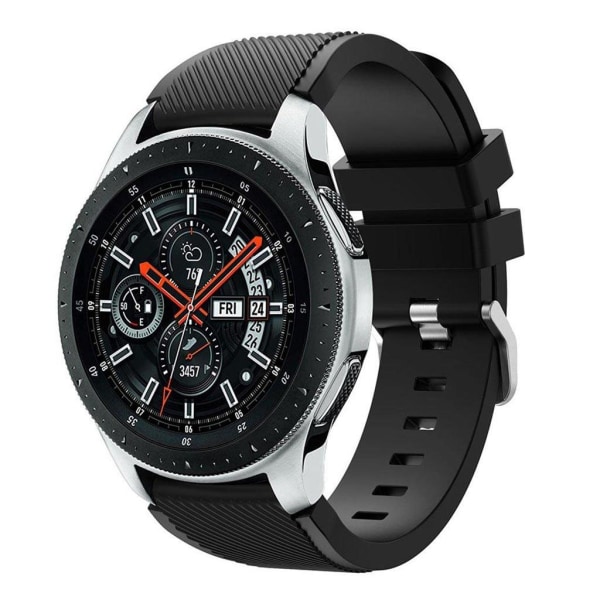 Samsung Galaxy Watch (46mm) erstatnings urrem i silikone med Twill tekstur - Sort Black