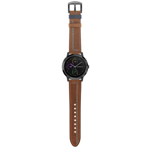 Garmin Vivoactive3 / Vivomove HR ompelemalla aito nahkainen kellonauha - Ruskea Brown