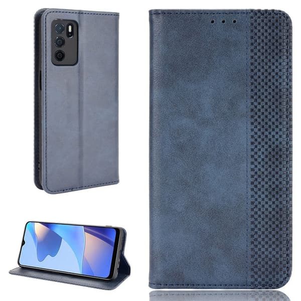 Bofink Vintage Oppo A16 Læretui - Blå Blue