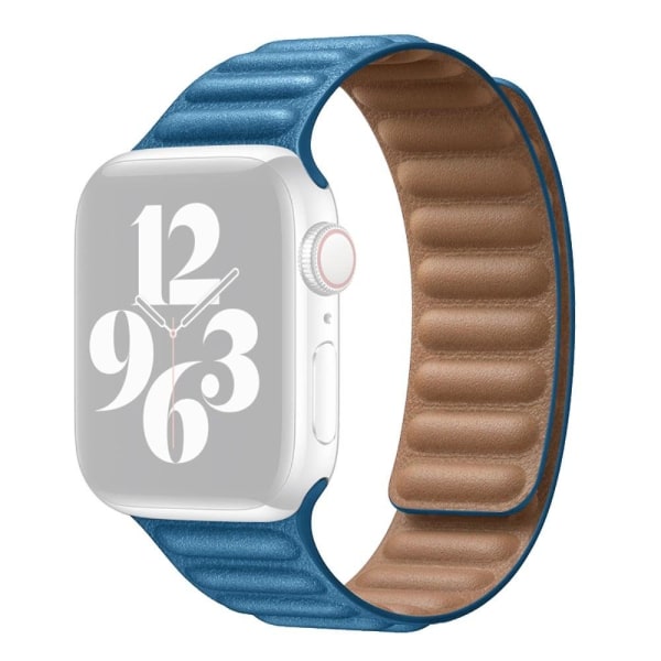 Urrem i ægte læder til Apple Watch Series 8 (45 mm) / Watch Ultr Blue