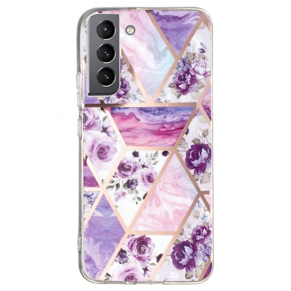 Marble Samsung Galaxy S22 Suojakotelo - Violetti Flower Purple