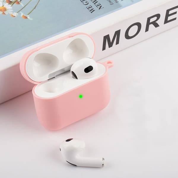 AirPods silikonfodral med karbinhake - Rosa Rosa