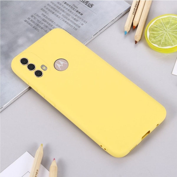 Matte Liquid Silikone Cover til Motorola Moto E30 / E40 / E20 - Gul Yellow
