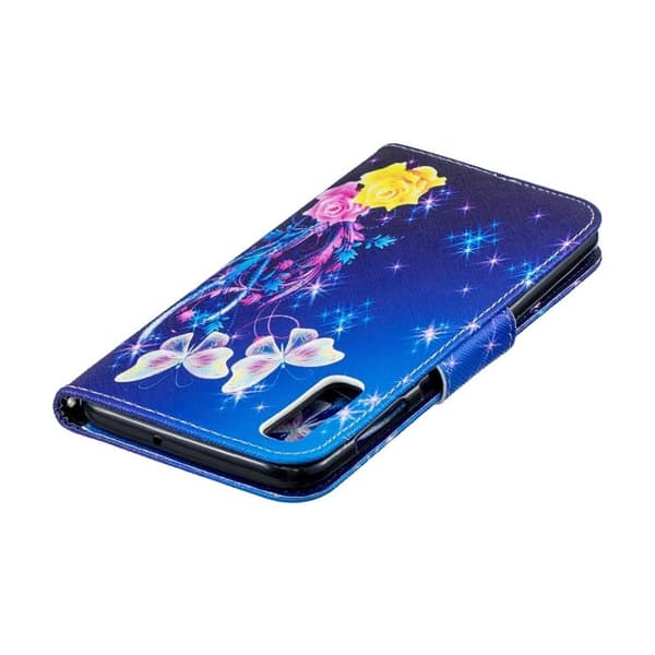 Samsung Galaxy A50 mønster læretui - Roser og Sommerfugler Multicolor