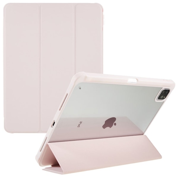 iPad Pro 12.9 (2022) / (2021) / (2020) tredubbelt fodral i läder och akryl - Rosa Rosa