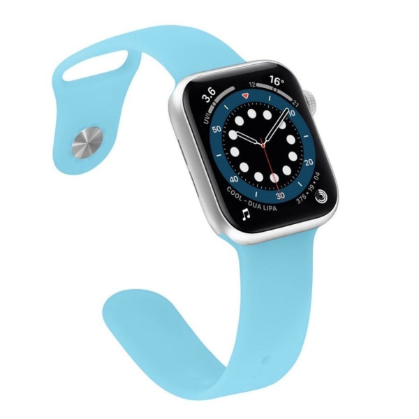 Apple Watch 42mm - 44mm värinvaihtuva silikonikellon hihna - Sinisestä Vihreään Multicolor