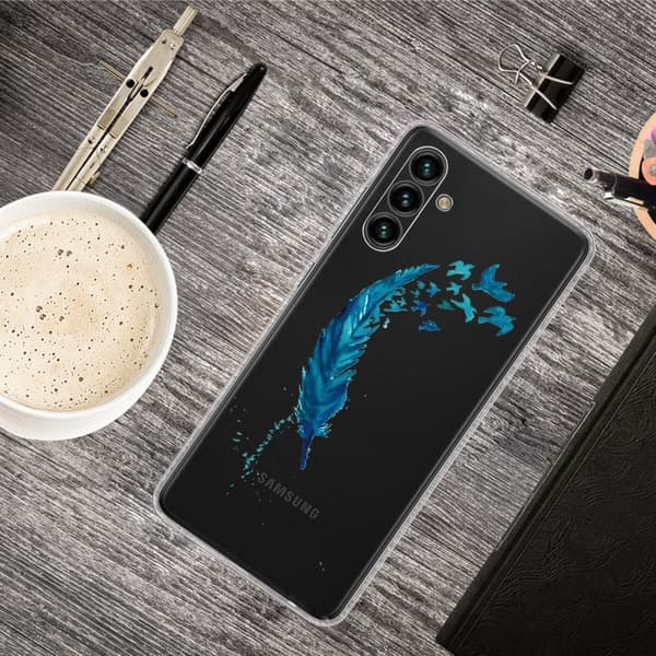 Deco Samsung Galaxy A13 5G Etui - Blå Fjer Blue