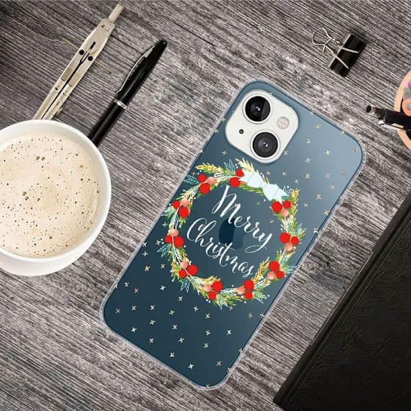 Julfodral till iPhone 14 Plus - Julkrans Röd