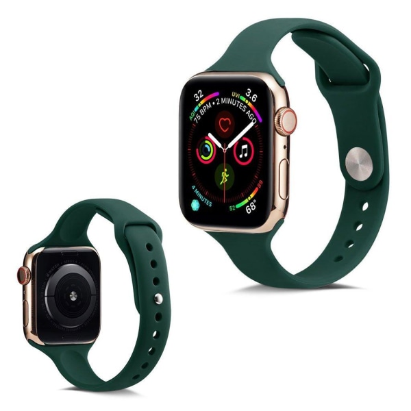 Apple Watch Series 5 44mm simple silicone watch band - Green Grön