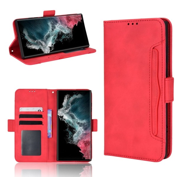 Bofink Vintage Samsung Galaxy S22 Ultra Læder Etui - Rød Red