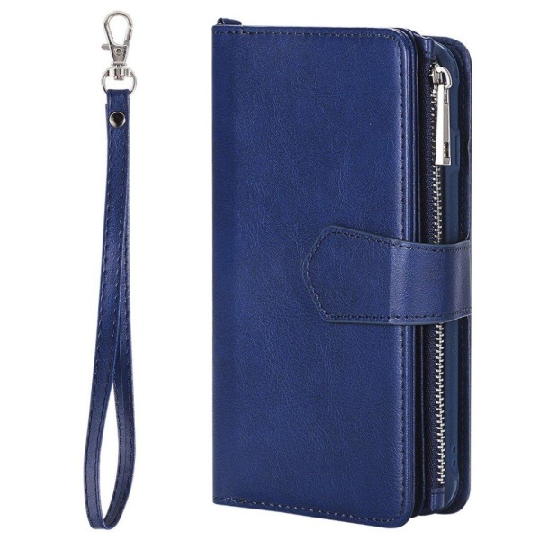 iPhone XS detachable 2-in-1 leather flip case - Blue Blå