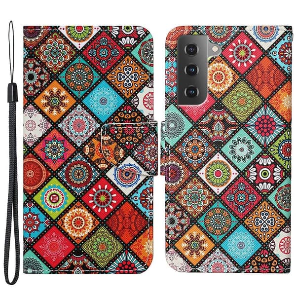 Wonderland Samsung Galaxy S22 Plus Läppäkotelo - Mandala Multicolor