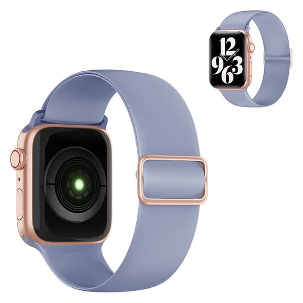 Apple Watch 44 mm elastisk klokkerem i silikon - Lyselilla Purple