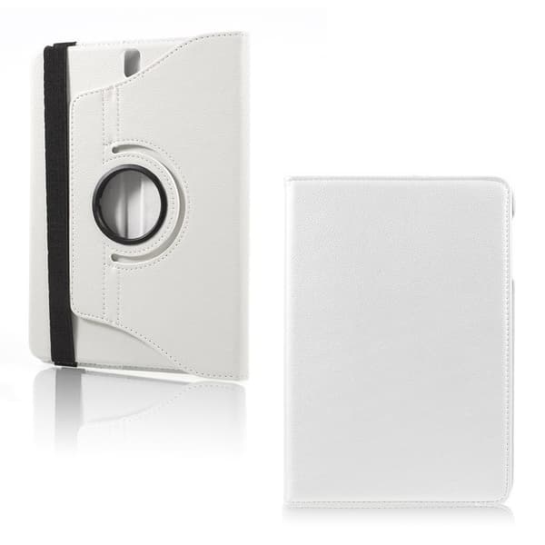 Samsung Galaxy Tab S3 Litchi Tekstur Roterende PU Lær Etui - Hvit White