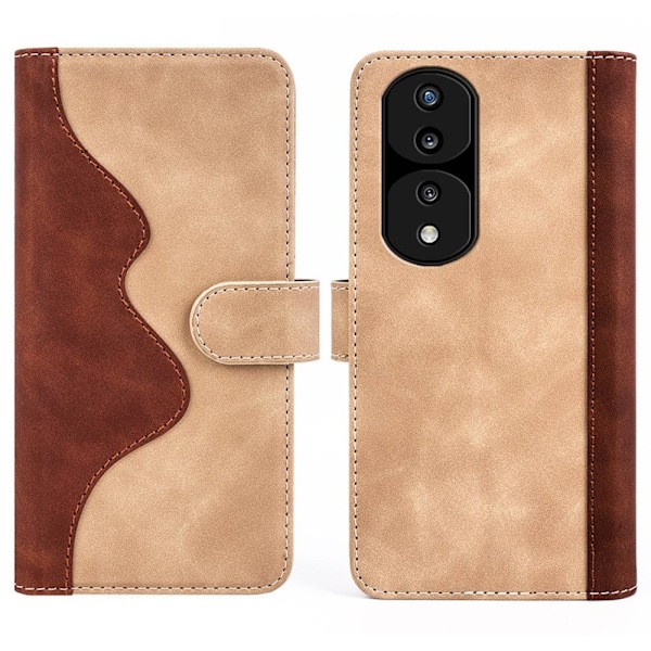 Tvåfärgat Honor 70 Pro fodral i läder - Gul Gul