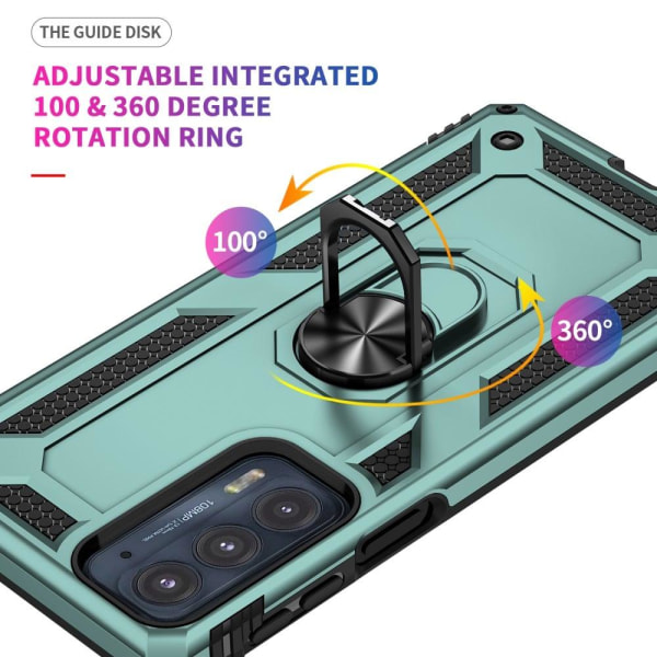 Rengassuojakotelo - Motorola Edge 20 - Mustanvihreä Green