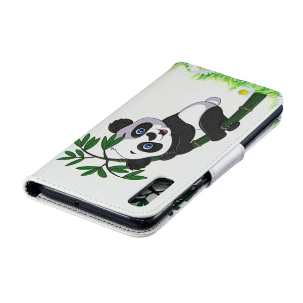 Samsung Galaxy A70 mønstret lædercover - panda Multicolor