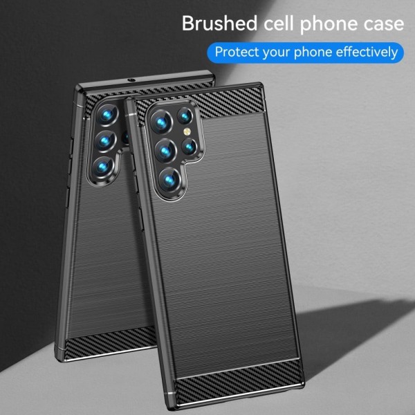 Carbon Flex Suojakotelo Samsung Galaxy S23 Ultra - Musta Black