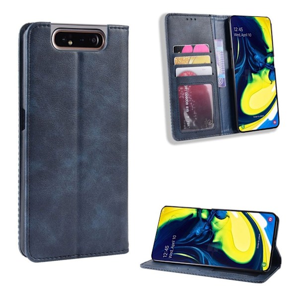 Bofink Vintage läder Samsung Galaxy A80 fodral - Blå Blå
