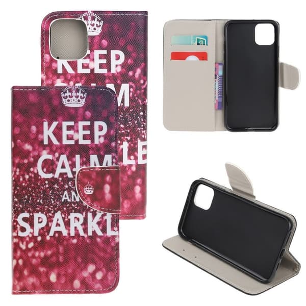 Wonderland iPhone 13 Mini flip etui - Bevar Roen Og Glitr Red