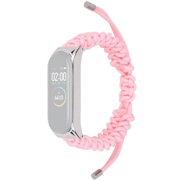 Xiaomi Mi Smart Band 6 / 5 nylonflettet urrem - Lyserød Pink