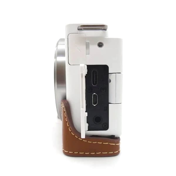 Sony ZV-E10 halvdeksel i skinn - Brun Brown