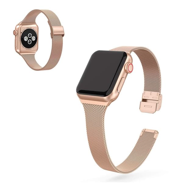 Apple Watch Series 5 40 mm elegant klokkerem i rustfritt stål - Gull Gold