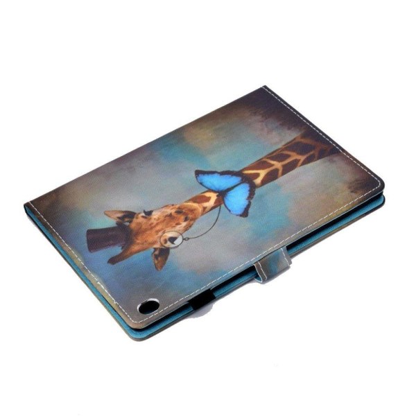 Lenovo Tab M10 cool pattern leather flip case - Giraffe and Butt Multicolor