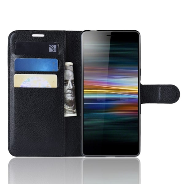 Sony Xperia L3 litchi lædercover - sort Black