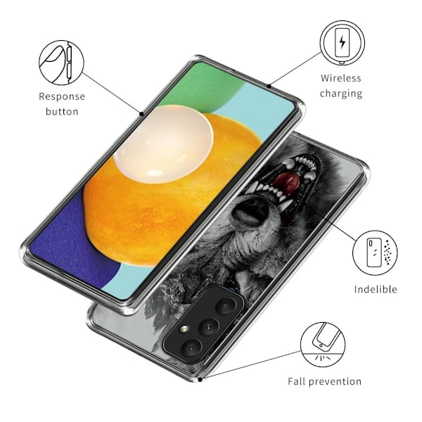 Deco Samsung Galaxy A55 deksel - Voldsom Ulv Silver grey