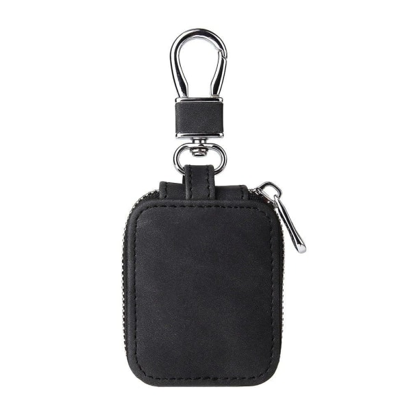 AirPods 3 / 2 / Pro leather storage bag with keychain - Black Black