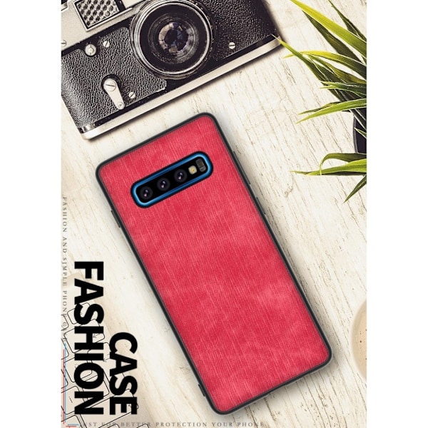 Jeans Samsung Galaxy S10 Plus flip case - Punainen Red