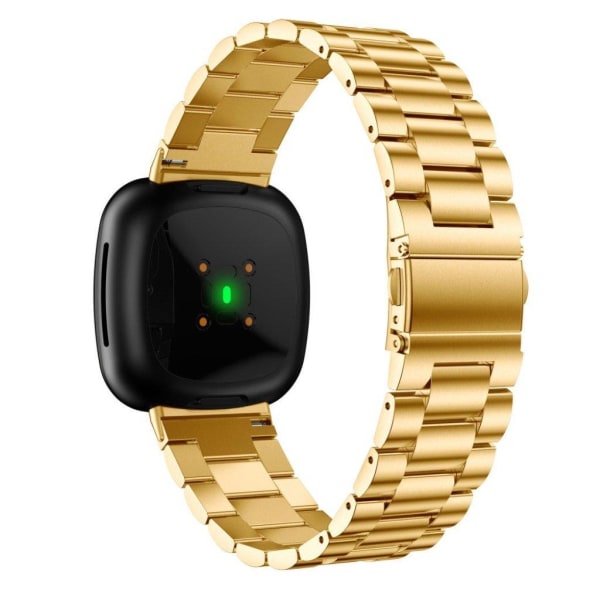 rostfritt stål hållbar klockarmband för Fitbit Versa 3 - guld Guld