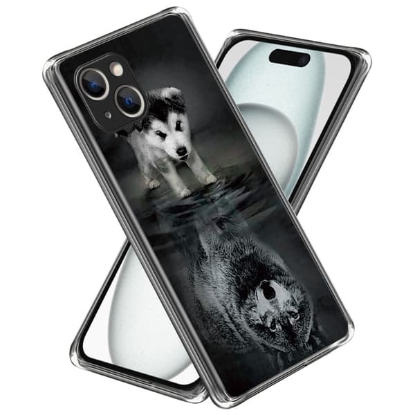 Deco iPhone 15 Plus skal - Hund Och Varg Svart
