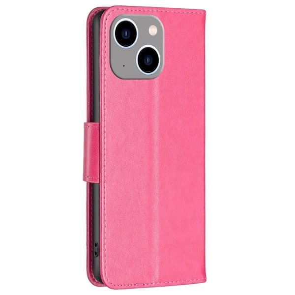 Butterfly iPhone 14 Plus skinnveske - Rose Pink