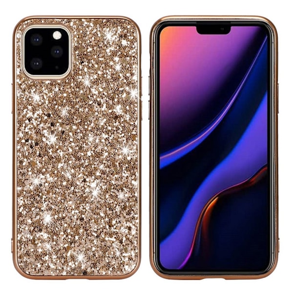 Glitter etui til iPhone 11 - Guld Gold