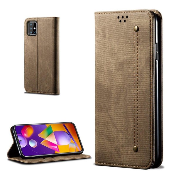 Jeans Samsung Galaxy M31s flip case - Kahvi Brown