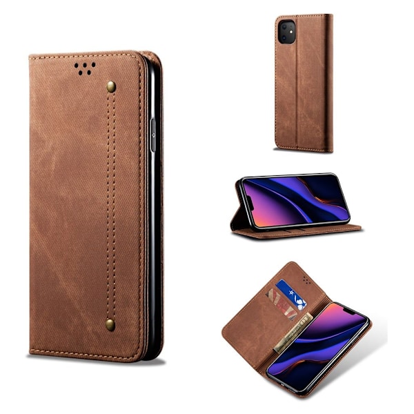 Jeans iPhone 11 Pro Max Flip case - Kaffe Brown