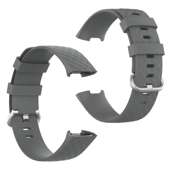 Fitbit Charge 3 / 4 hållbar klockarmband - grå Silvergrå