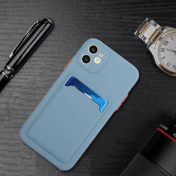 Card Holder Deksel til iPhone 12 - Blå Blue
